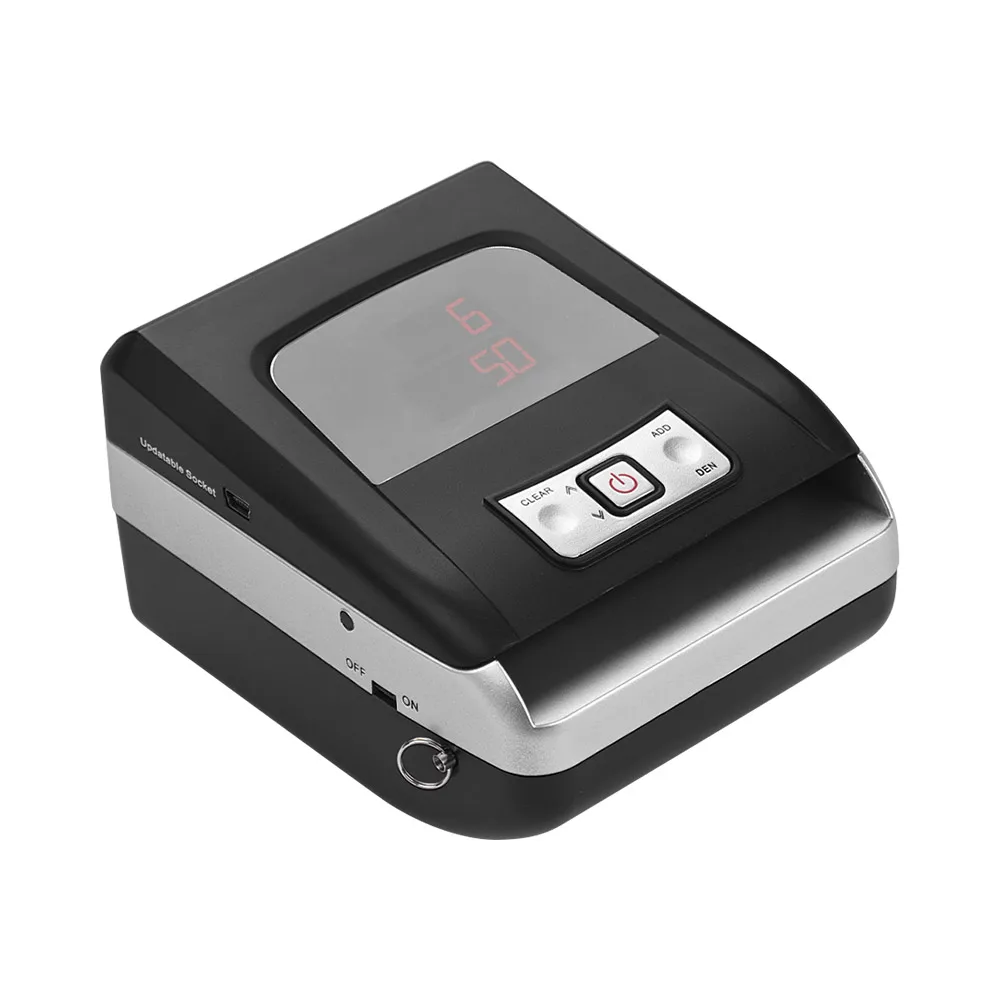

Portable Counterfeit Bill Detector Portable Money Counter Machine with Infrared Magnetic Technology LED Display for EURO