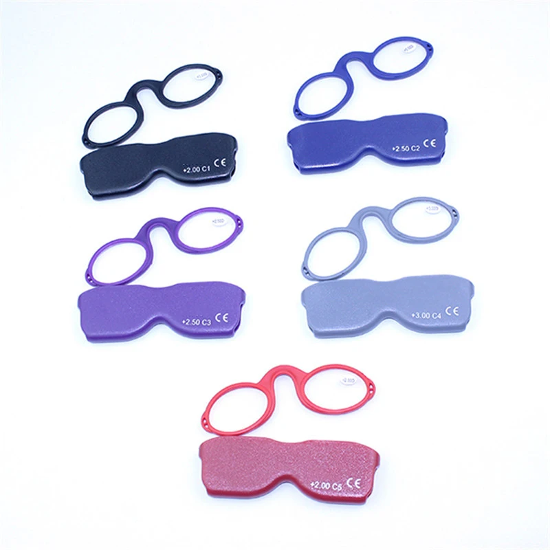 Lesov портативный, на шнурке для мужчин и женщин очки для чтения с футляры для очков унисекс кремниевый зажим для носа оптические очки пресбиопические очки