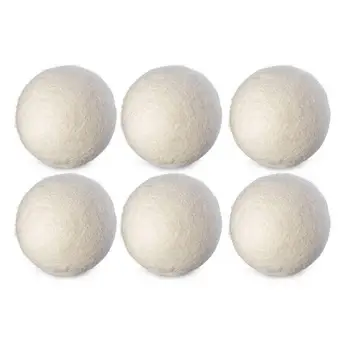 

6Pcs 6cm Natural Fabric Wool Dryer Balls Reusable Softener Clothes Laundry