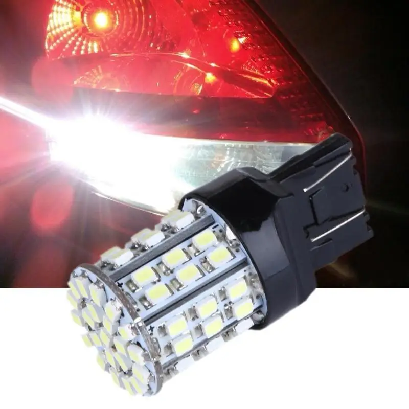 

2Pcs/Lot T20 W21W 7443 7440 LED 64-SMD 1206 Car Auto Tail Stop Brake Light Bulb Lamp White 12V 1.5W 6000K car-styling