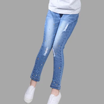 

Girls Jeans 2019 Plus Size Baby Girls Pants Slim Skinny Kids Leggings Cotton Casual Kids Girls Clothes 6 8 10 12 14 year