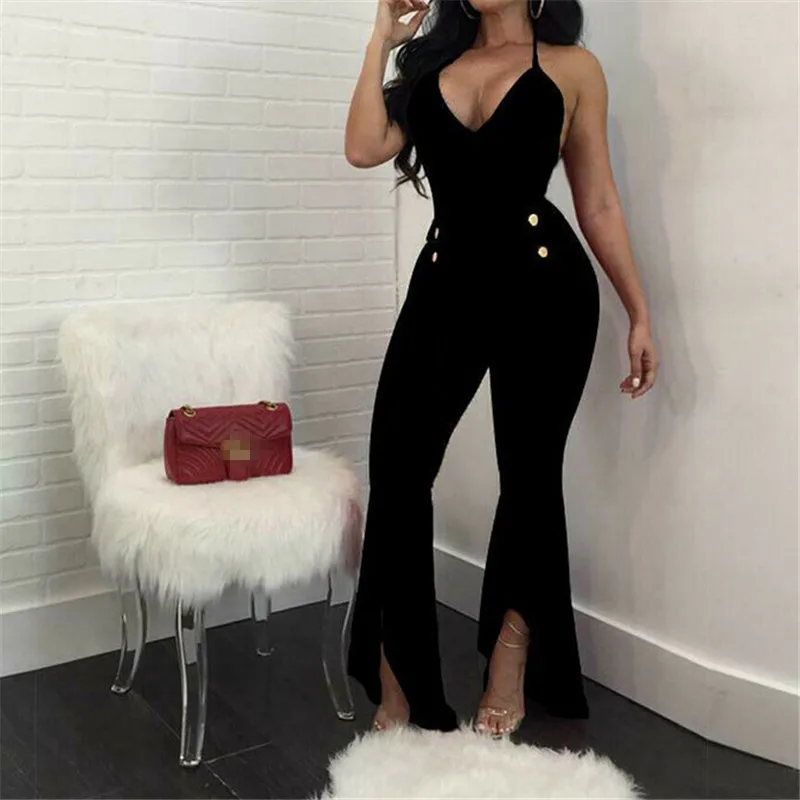 

Summer Women Jumpsuit Sexy Deep V Ladies Rompers Womens Jumpsuit Bodycon Romper Sleeveless Ladies Jumpsuits Playsuit Streetwear