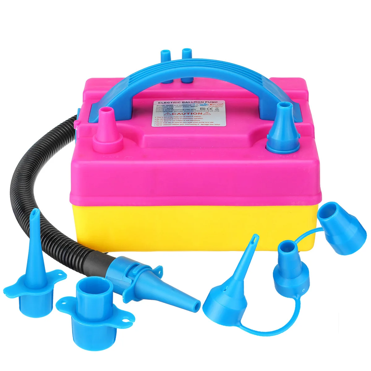 600W Dual Tip Electric Balloon Pump Portable Air Balloons Inflator Blower Wedding Party