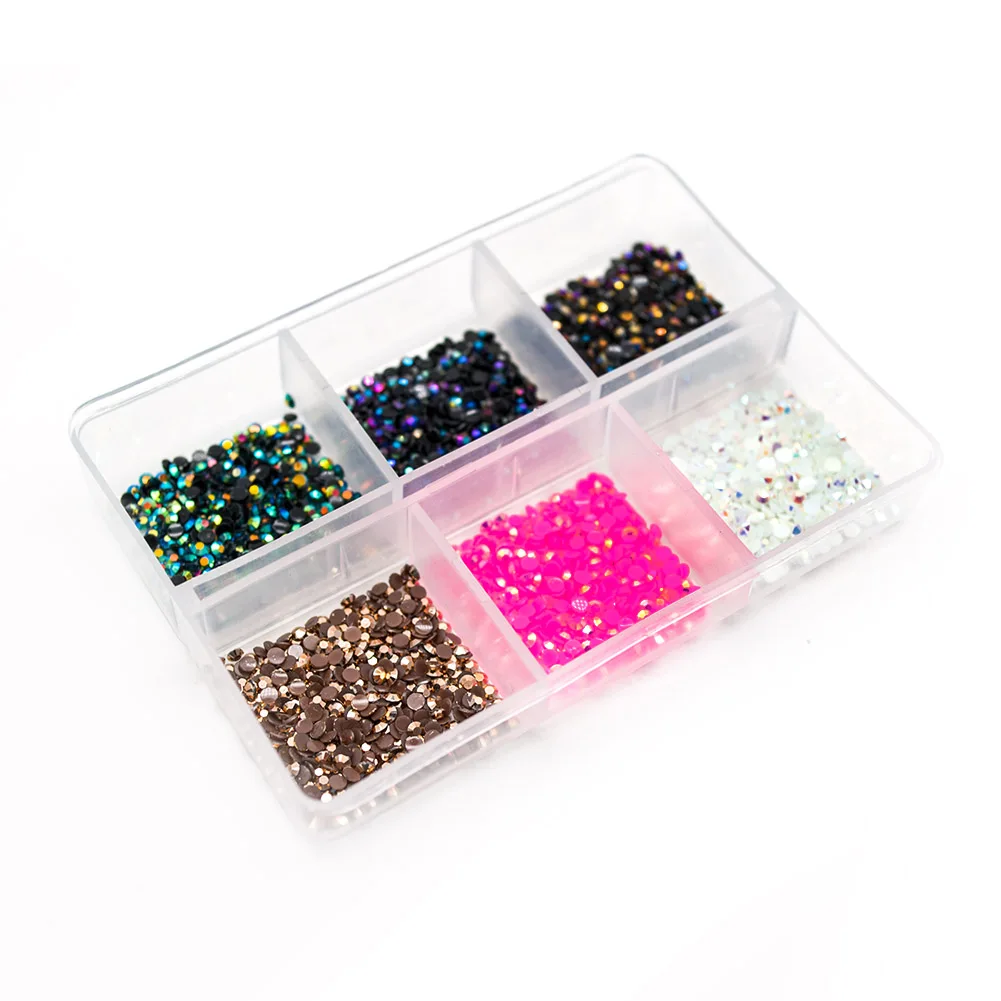 2 мм Стразы для ногтей, 6 цветов, 3D украшения для ногтей, жемчуг, кристалл, плоская задняя сторона, камни для ногтей, подвески, алмазные аксессуары MJZ1003