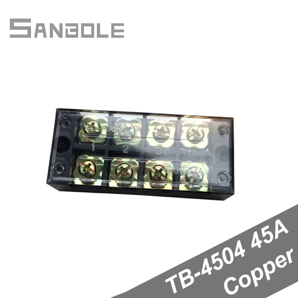 

Terminal Block TBC-4504/TB-4504 Fixed Type 45A 600V 4 Position 4P 0.5-4mm2 Connection Electrical Copper