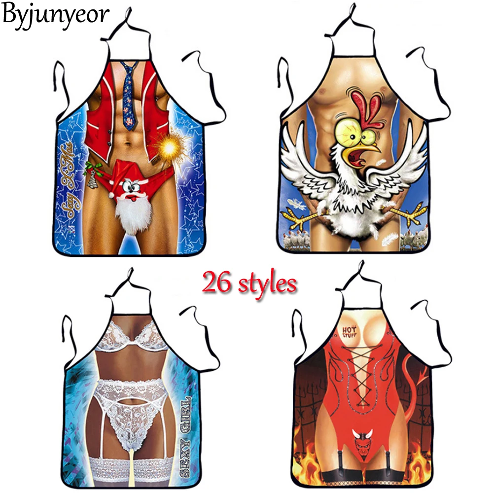 Funny Cooking Apron Sexy Kitchen Dinner Party Baking Aprons For Woman And Man delantales BBQ Party Cartoon Apron delantal cocina