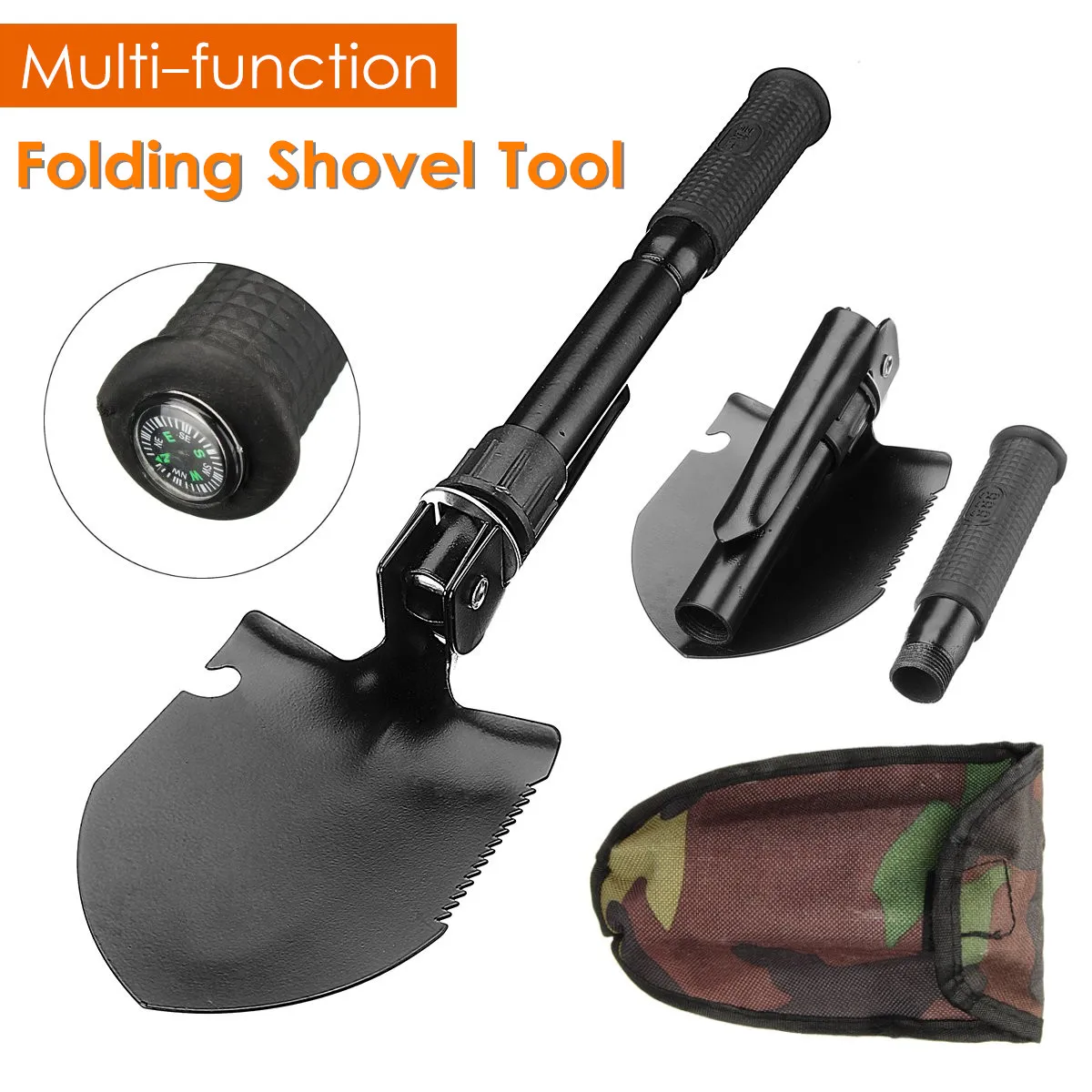 

Garden Hand Tool Multifunction Folding Shovel Survival Emergency Camping Axe Saw Gear Kit Tools Portable Storage Bag Accessories