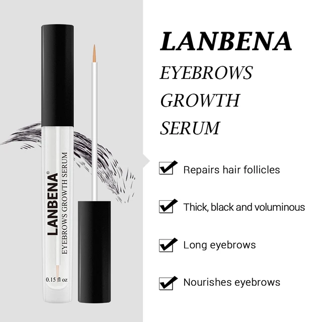 LANBENA Eyebrow Growth Serum Fast Powerful Hair Growth Fuller Longer Thicker Nourishe Eyebrow Enhancer Eyelash Make Up Eye Care