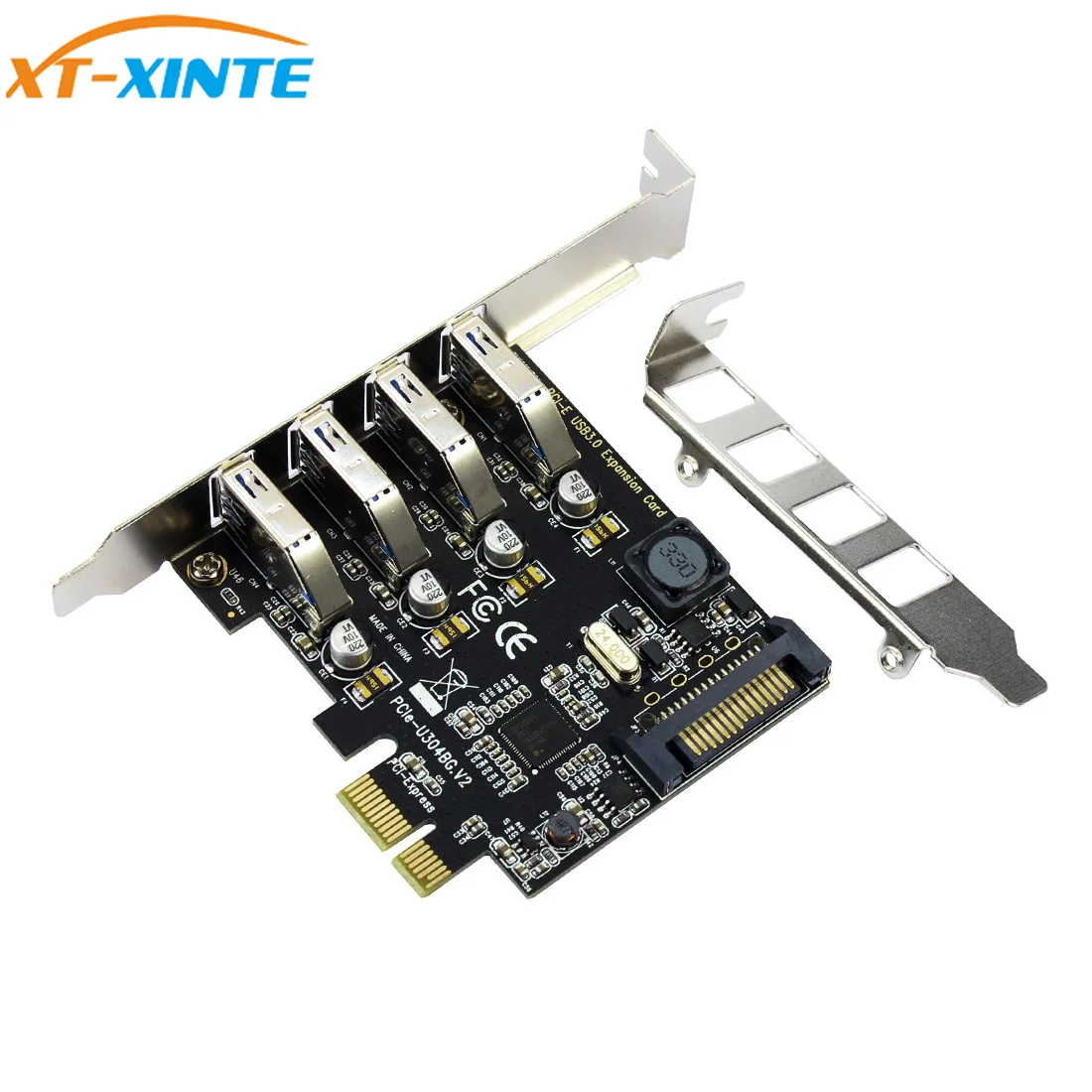 Плата расширения с 4 портами USB3.0 5 Гбит/с PCI E Express преобразователь для PCIE x1 x4 x8 x16