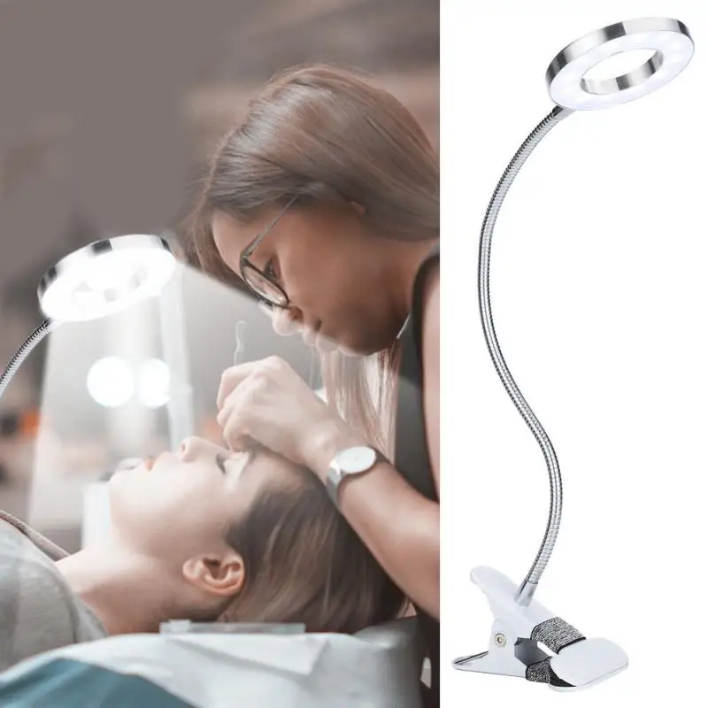 

USB Circle Makeup Tattoo LED Desk Lamp Eyebrow Lip Tattoo Beauty Salon Reading Lamp NailArt Tattoo Makeup Led Lights with Clip