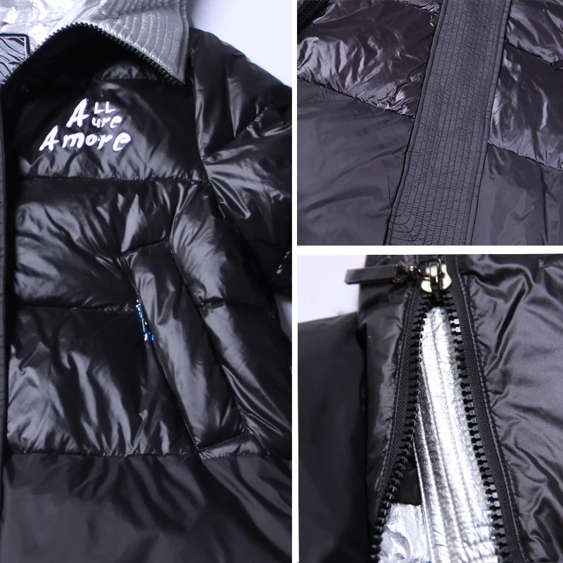 Women's Parka Female Winter Cotton Padded Jacket hooded Women Winter Jackets Woman Contrast Coat 2019 Winter Coats AllureAmore