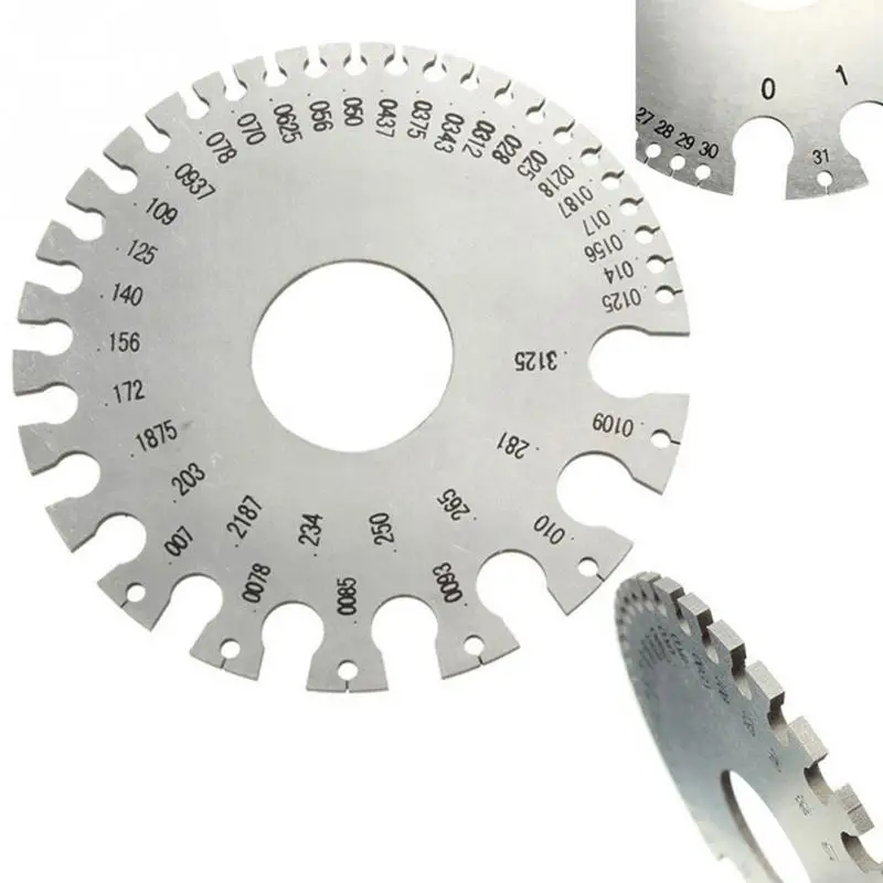 

0-36 Round AWG SWG Wire Gauge Thickness Ruler Gauge Diameter Stainless Steel Measurer Tool