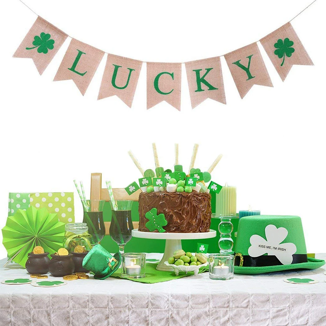 Подвесной баннер Lucky Clover Bunting Подвесные Украшения для вечеринки на День Святого