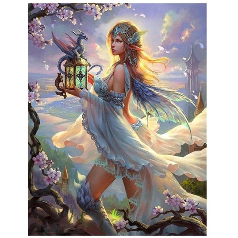 

Full Drill Square Diamond 5D Diy Diamond Painting"Fairies And Beasts"Diamond Embroidery Cross Stitch Rhinestone Painting