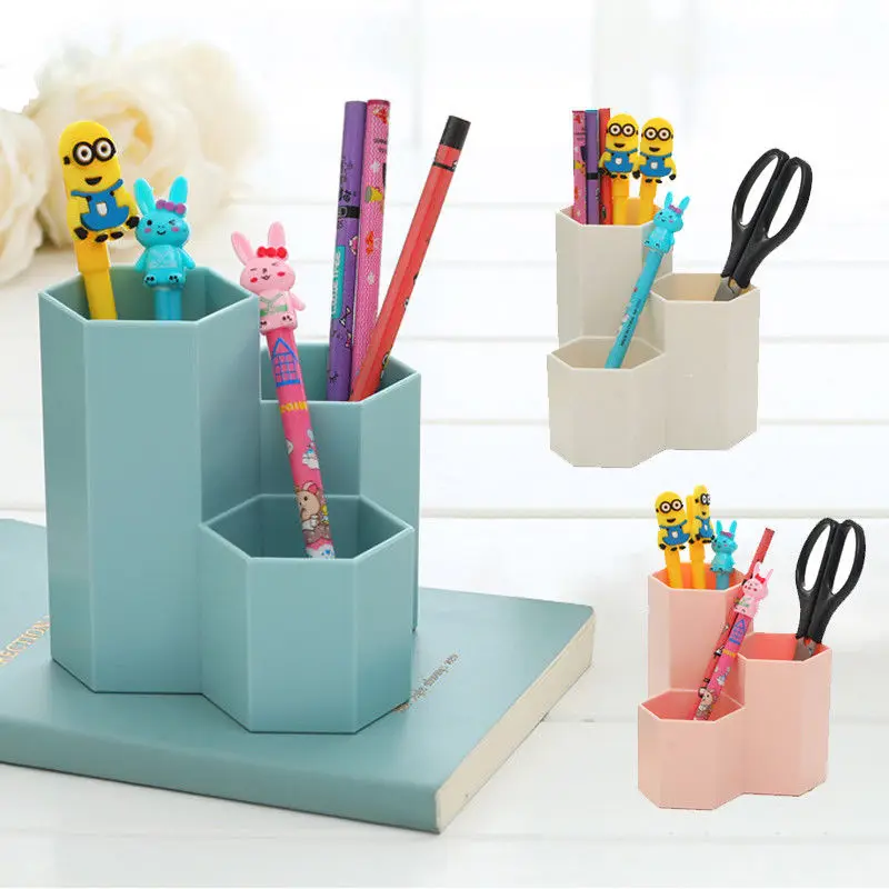 

2019 Newest Hot Makeup Brush School Vase Pencil Pot Pen Holder Stationery Tidy Desk Storage