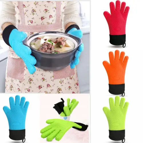 

Heat Resistant Cotton Thick Kitchen Baking Cook Insulated Padded Oven Glove Mitt