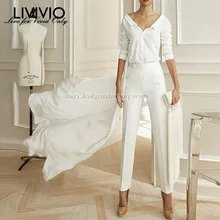 [LIVIVIO] blusas mujer de moda летняя рубашка-кимоно белая блузка Корейская женская шифоновая верхняя одежда с длинным рукавом модная одежда новая