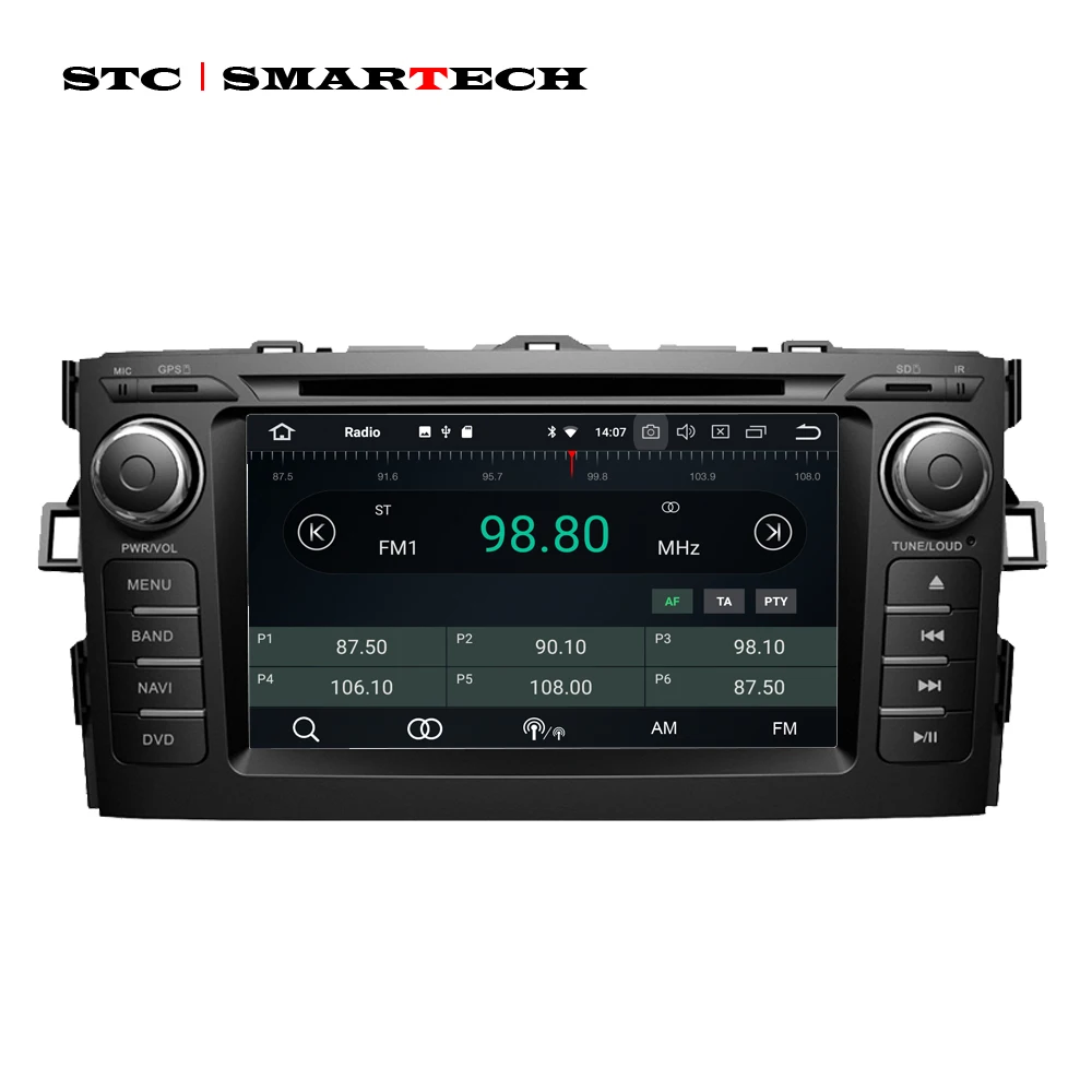 Discount SMARTECH 2 Din Android 8.1 Car Audio Radio DVD GPS Navigation System For Toyota Auris hatchback Quad-Core 2GB RAM 16GB ROM 3