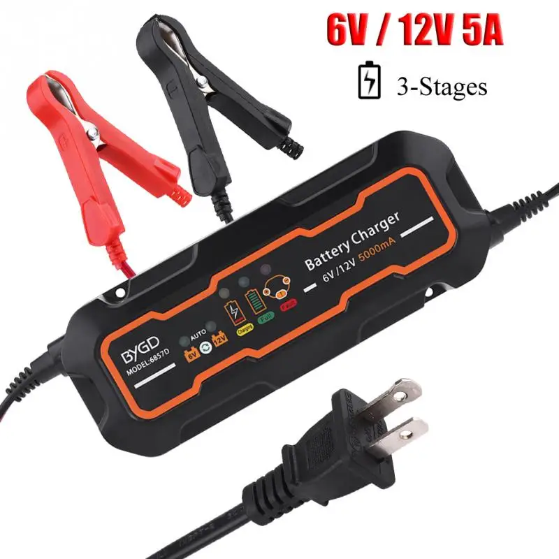 

6V/12V 5A Automatic Smart Battery Charger for Car Vehicle Truck Motorcycle Boat AGM GEL Auto Replacement Parts