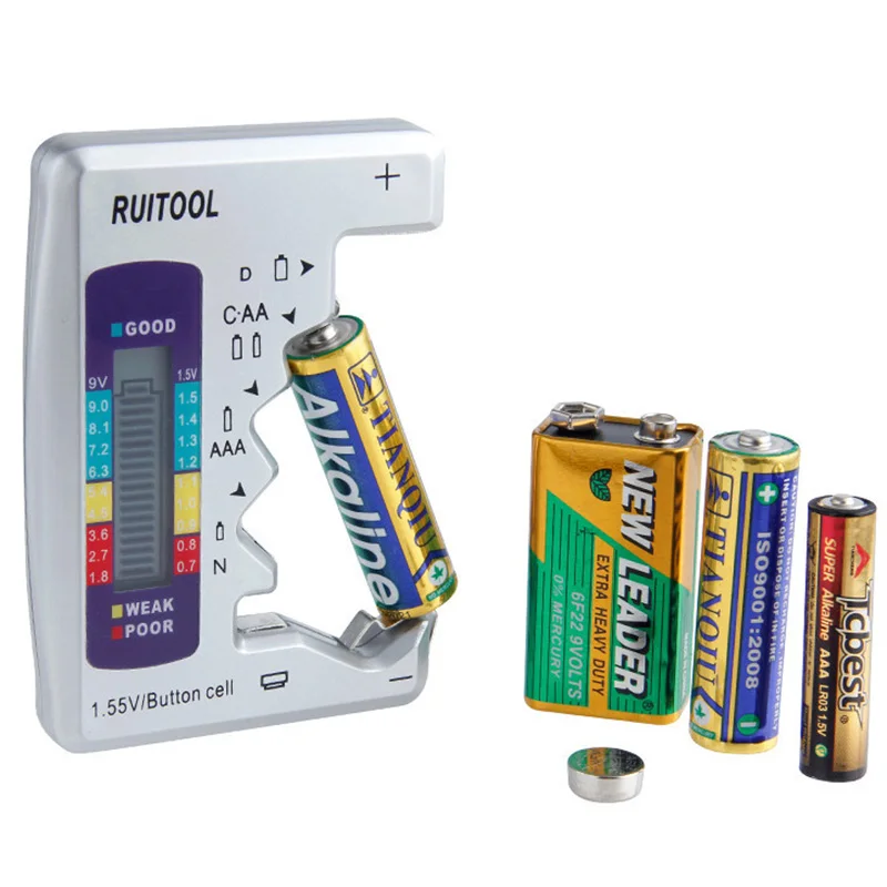 

Dry Battery Capacity Digital Power Tester C / AA / AAA / D / N / 9V Battery Testers Three-Color Meter Electrical Instruments