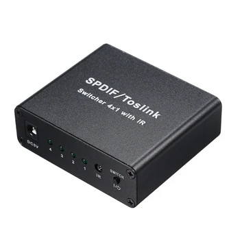 

100% high quality SPDIF TOSLINK Digital Optical Audio 4*1 Switcher with IR Remote Control Fiber converter 16Mbps baud rate