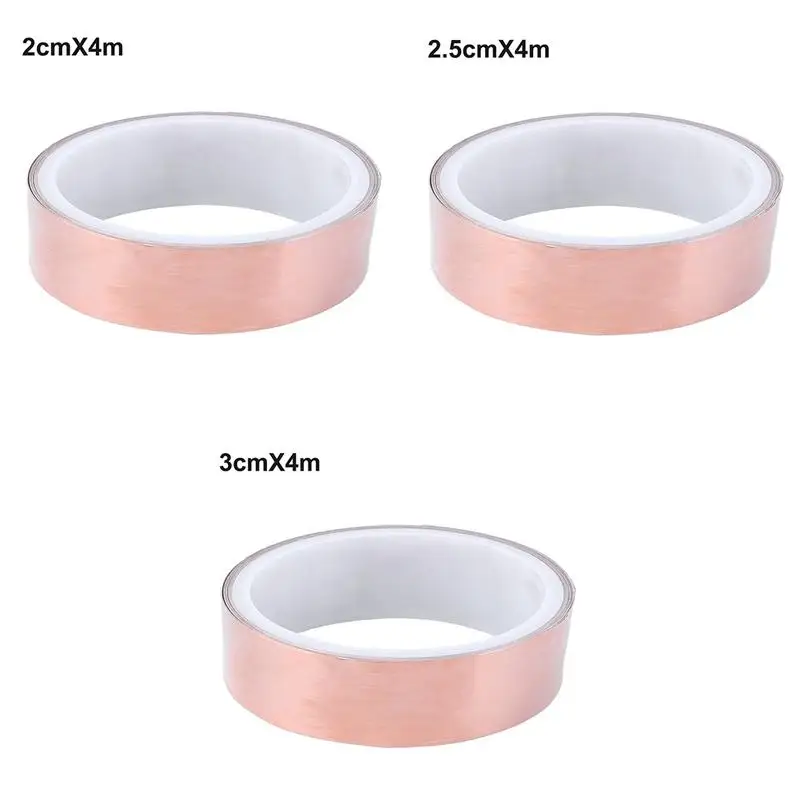 

4 Meters Single Side Conductive Copper Foil Tape Strip Waterproof Adhesive EMI Guitar Heat Resist Tape Outdoor Applications Tool