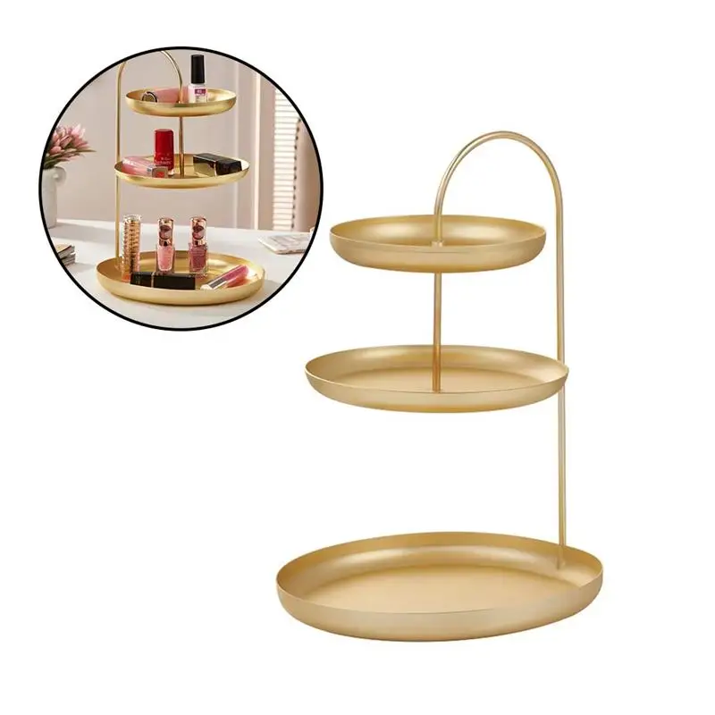 

Three-layer Jewelry Rack Porch Key Cosmetics Storage Tray Necklace Ring Earrings Storage Rack