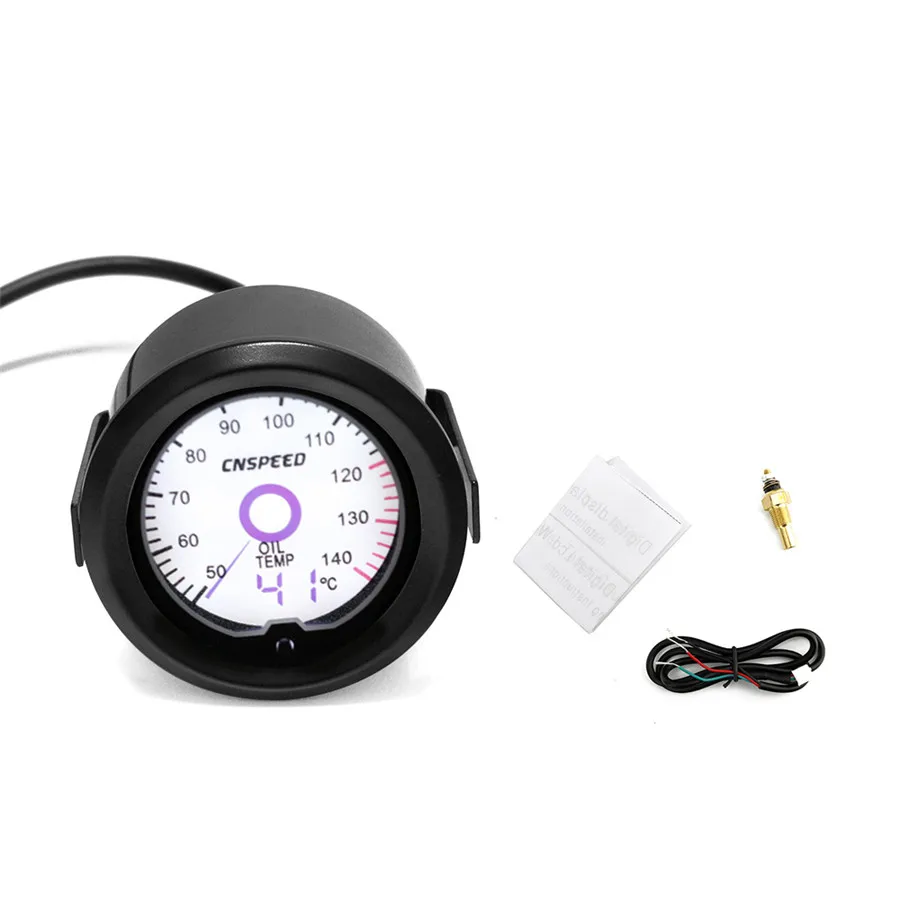 

Universal 52mm Virtual Pointer Car Oil Temp Temperature Gauge Digital 7-Colors LED Display