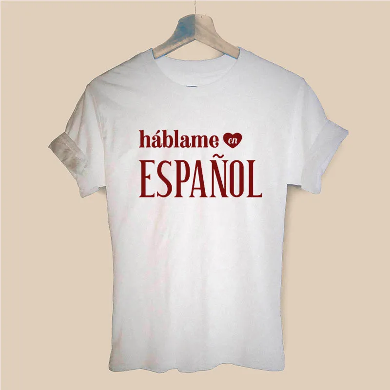 Talk To Me, испанские буквы, принт, женская футболка с коротким рукавом, Повседневная хлопковая хипстерская забавная футболка для девушек, топ, Прямая поставка