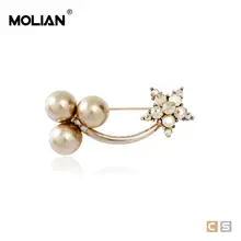 

MOLIAN Heart Brooch Cubic Zirconia Gothic Pins Silver Copper Romantic broche Gold Punk jewelry for women Retro jewellery Wedding