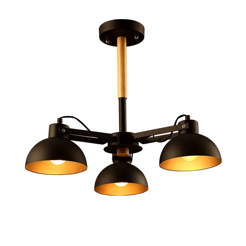 

Free shipping 2-3 pcs vintage black metal cover pendant Lighting dining room wooden Kitchen pendant Lamps Retro lamp Luminaire