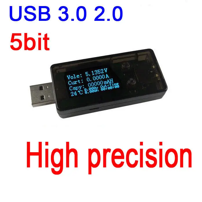 5 bit USB 3.0 OLED display Charger detector voltmeter ammeter power capacity voltage current battery tester QC 2.0 | Электроника