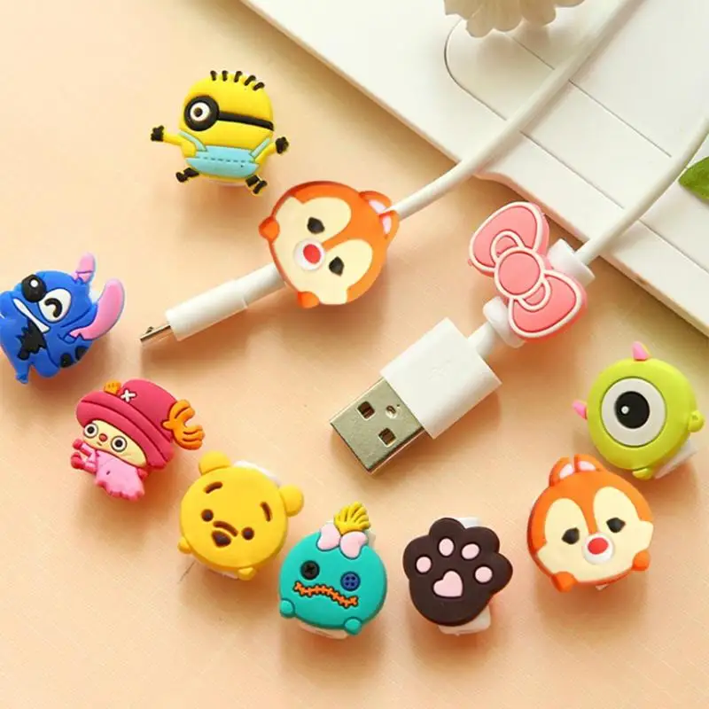 1 шт. милый мультяшный протектор кабеля для iPhone4 4s 5 5s 6 6plus 6s 7 8 USB зарядный кабель