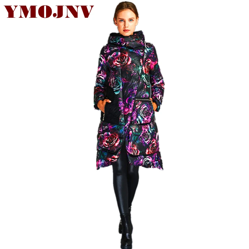 YMOJNV модная новая коллекция зимняя куртка женская толстая верхняя одежда средней