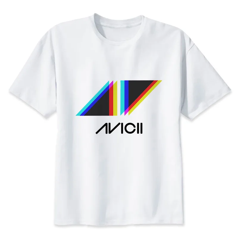 Avicii مضحك اللياقة البدنية التي شيرت أوم الصيف الهيب هوب الأبيض تي شيرت الرجال عارضة قمم المحملات Q1124