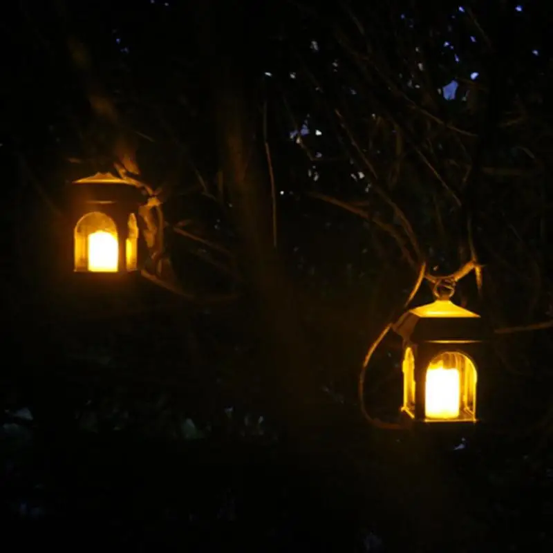 Свеча фонарь форма Солнечный светодиодный светильник IP44 Водонепроницаемый Открытый домашний подвесной светильник Настенный портативный светильник для сада двора дорожки украшения