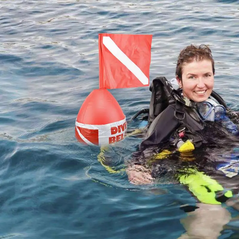 

Red Color Scuba Dive Buoy Surface Marker Inflatable Dive Flag Sign Signal Floating Saft Sign Diver Below