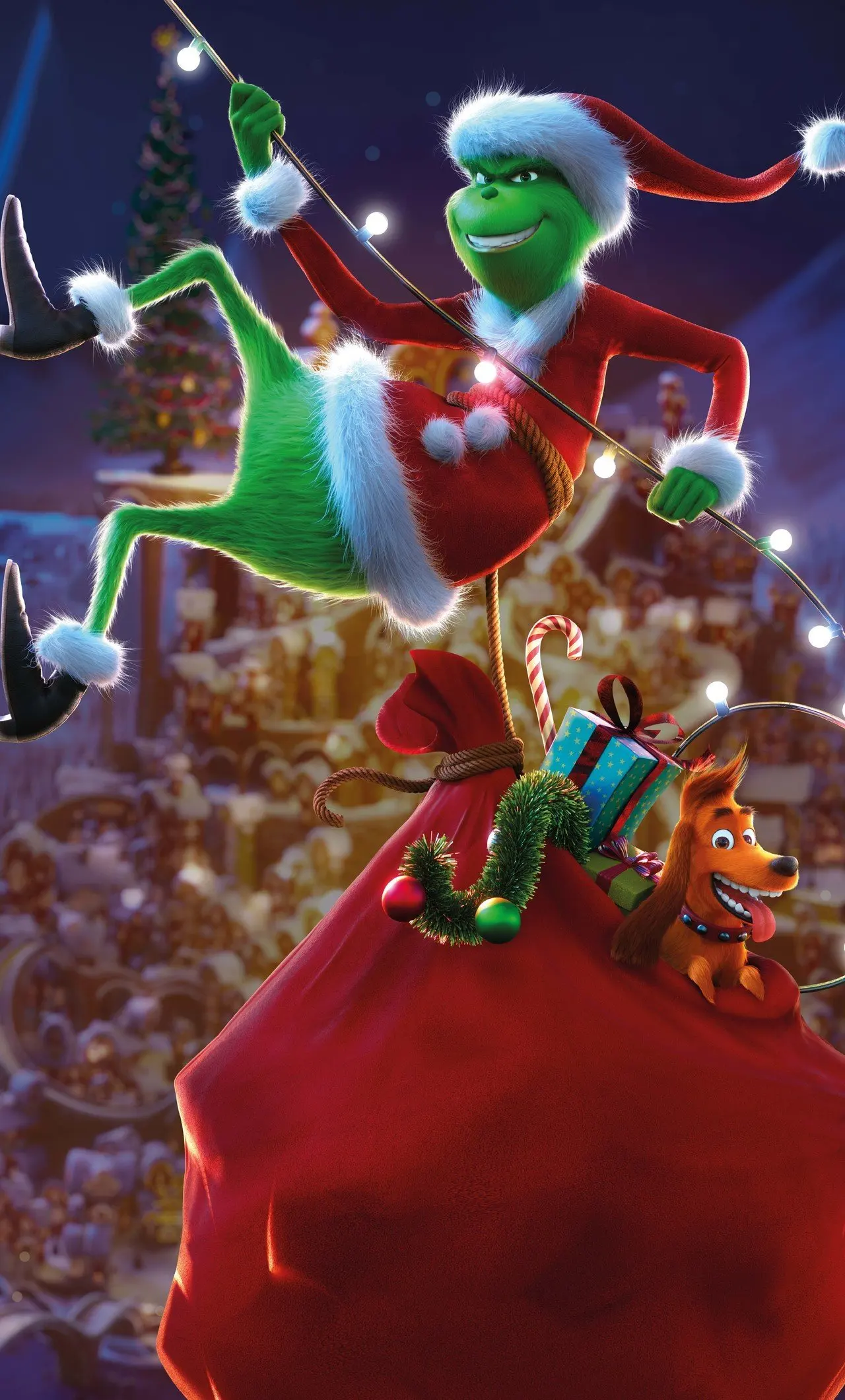 Полное сверло квадратное Grinch рождественское пальто Алмазная картина