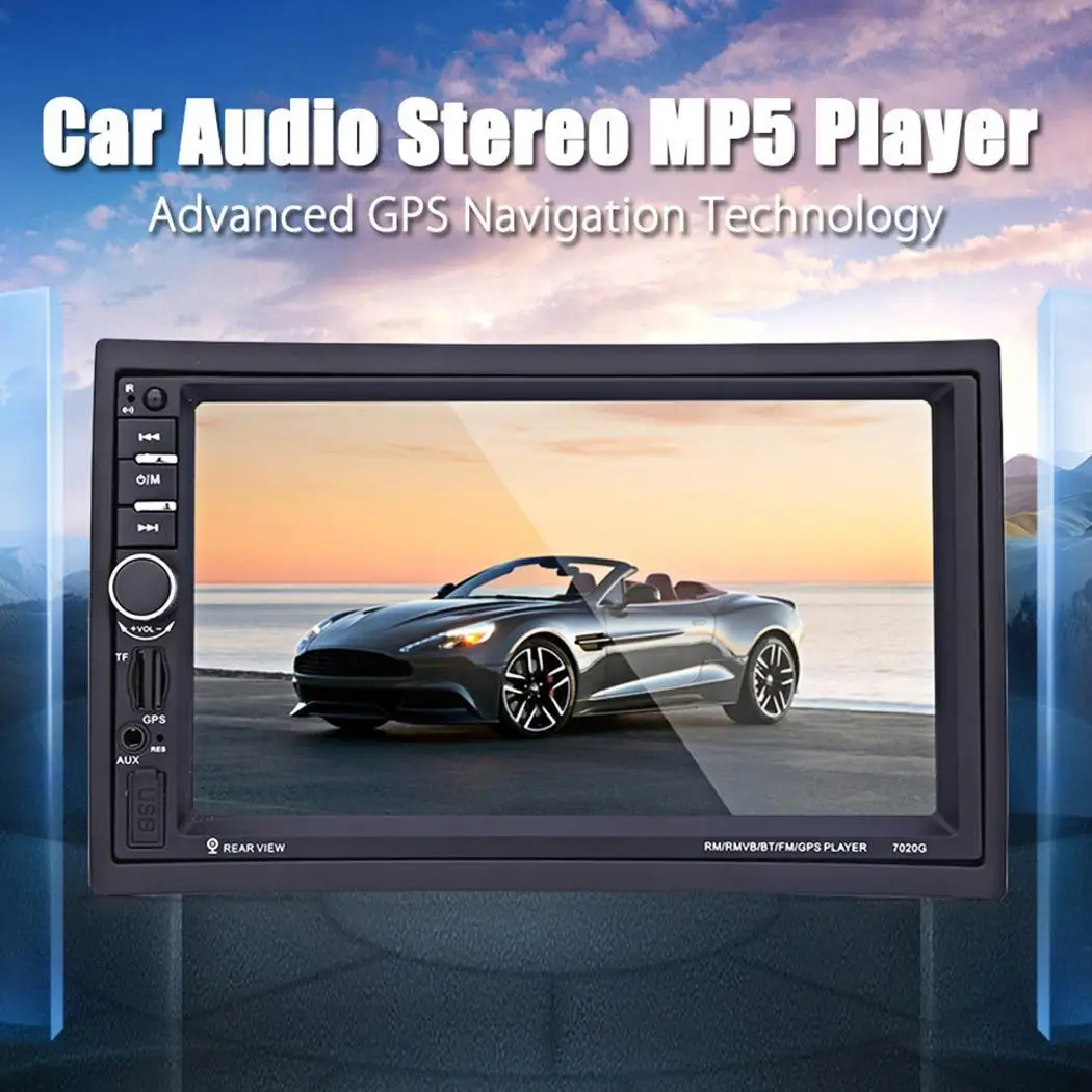 

7inch 2 Din Car Radio GPS Auto Car Stereo MP5 Player Touch Screen Car Video Multimedia Player with TF USB FM Bluetooth Camera