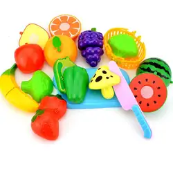 FBIL-Fruit Vegetable food резка набор ролевые игры кухня еда игрушки для детей развивающие игрушки, 12 шт. случайный стиль