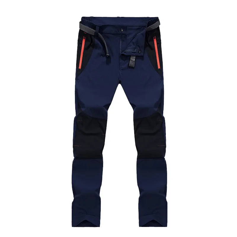 

Spring Autumn casual Sports Pants Elastic waist black blue Quick-drying long Pants Trousers zipper pockets Japan Russia male