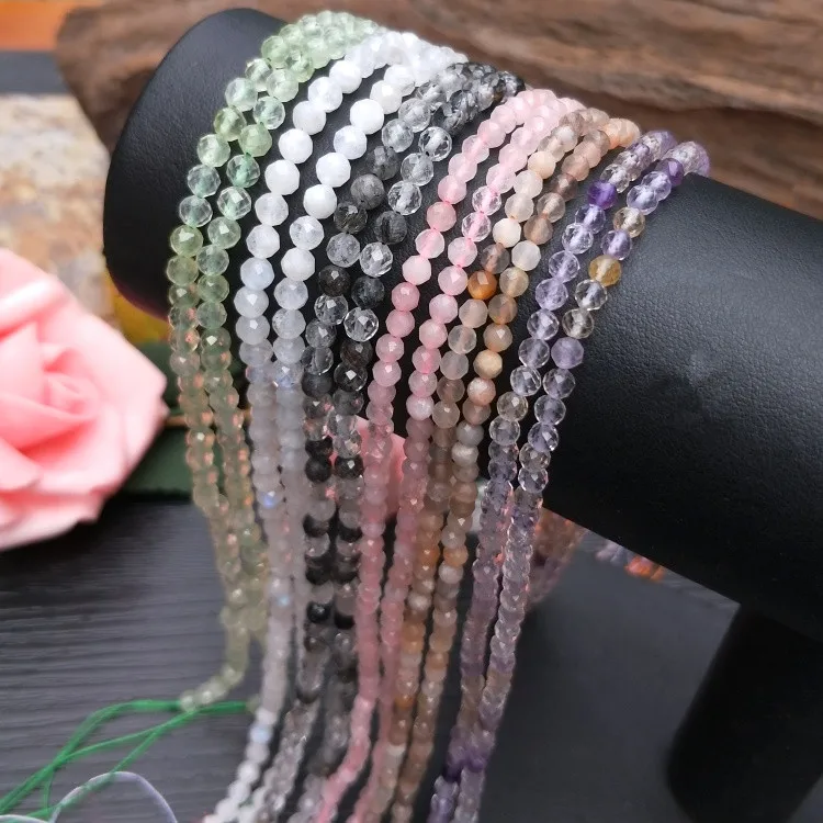 

loose beads prehnite/Ametrine/sunstone/rose quartz round /moonstone faceted 4mm 15inch for DIY jewelry making FPPJ wholesale