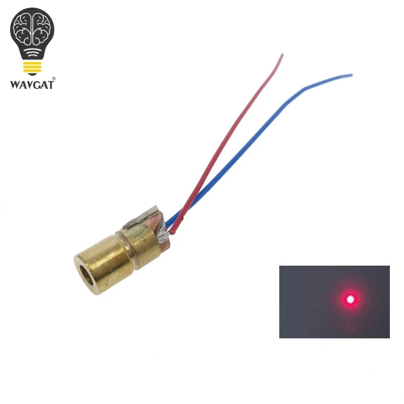 

WAVGAT 5V 650nm 5mW Adjustable Laser Dot Diode Module Red Sight Copper Head Mini Laser Pointer