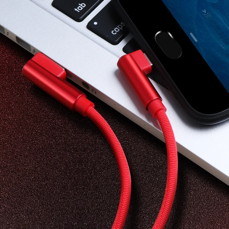 Usb type C кабель 90 градусов локоть нейлон плетеный кабель передачи данных для быстрой зарядки для samsung s8 s9 Oneplus huawei Xiaomi USB C