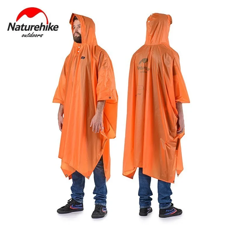 3 In 1 multifunction waterproof 210T 20D windbreaker poncho raincoat can used as a canopy and camping mat fishing
