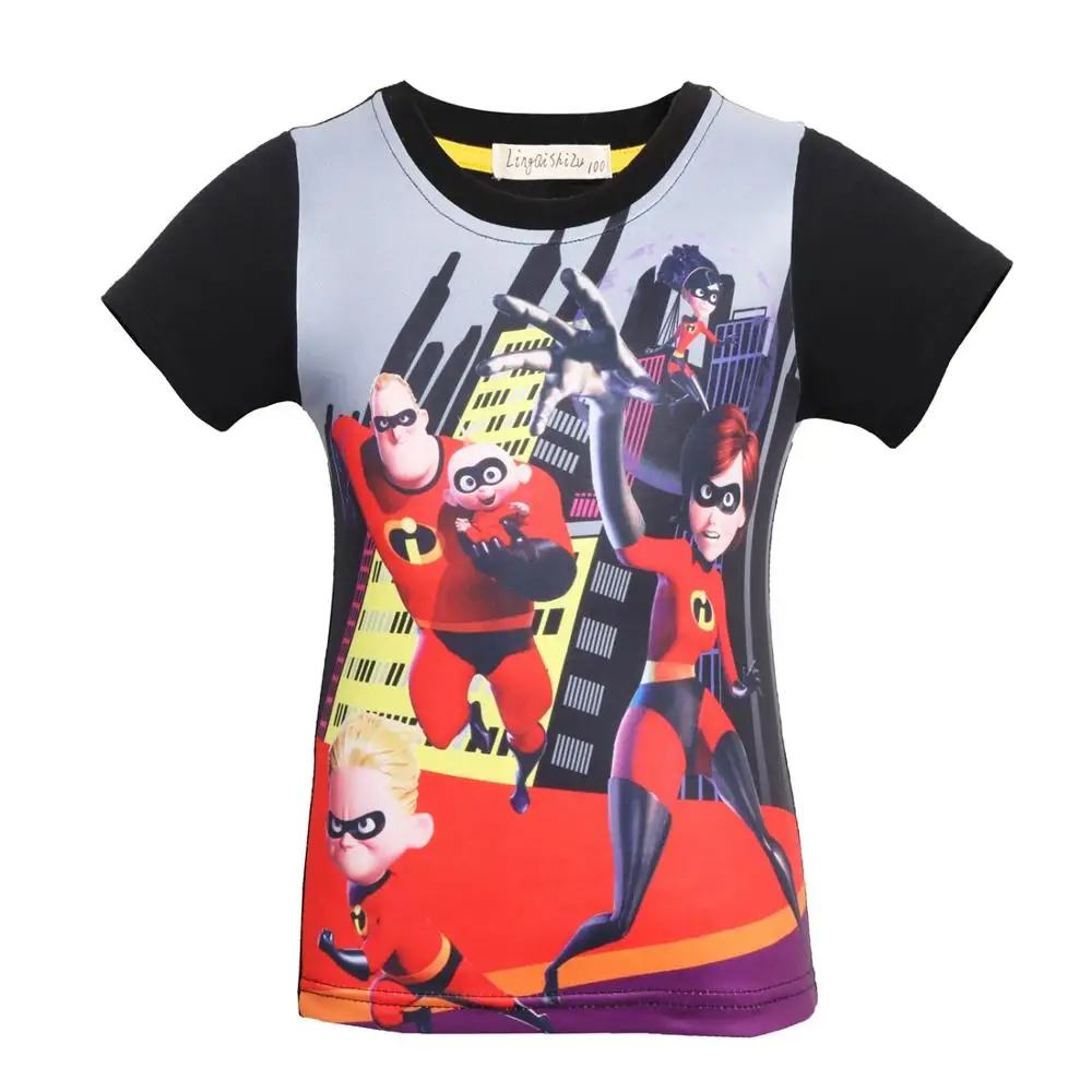 

Free Shipping Incredables Summer Short-sleeved T-shirt for Boys 8308