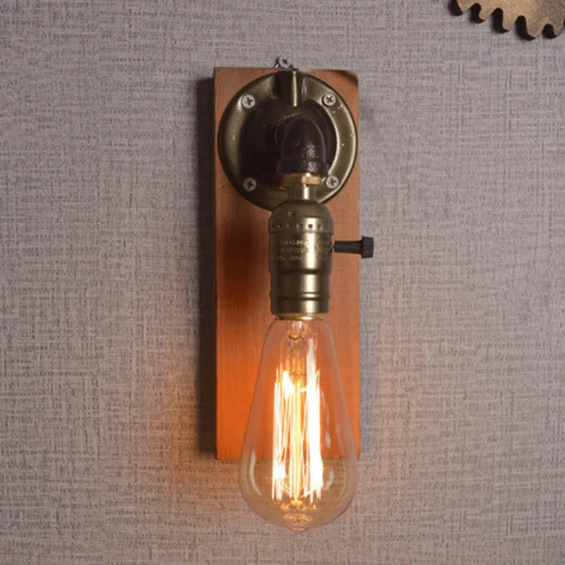 

E27 Edison Retro Vintage Water Pipe Porch Wall Light Sconce Lamp Holder Fixture