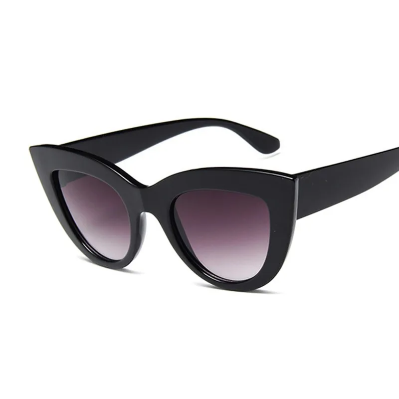 A pair of black Cat Eye Women's Sunglasses UV400 on a white background.