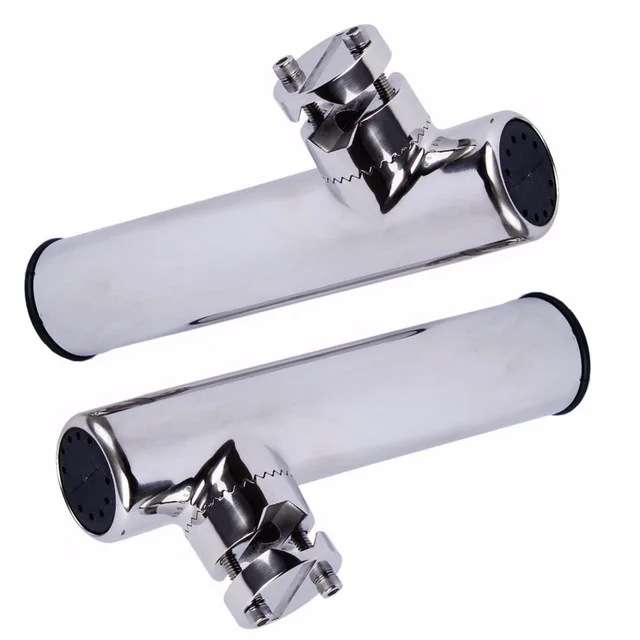 $US $18.60 2PCS Boat Accessories marine stainless Boat Stainless Steel Clamp On Fishing Rod Holder Rails 7/8''