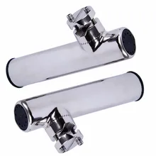 2PCS Boat Stainless Steel Clamp On Fishing Rod Holder Rails 7/8'' to 1'' Tube marine boat fishing tackle stainless steel clamp on fishing rod holder adjustable for 7 8 1